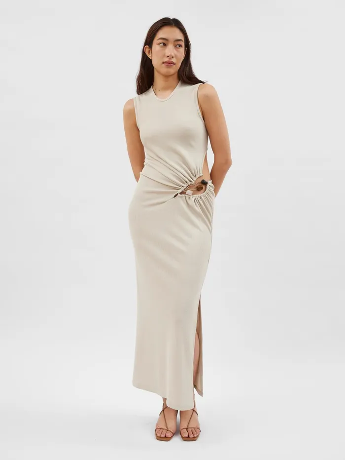 Women Christopher Esber 8211 Folia Float Buckle Tank Dress In Cream The UNDONE Dresses