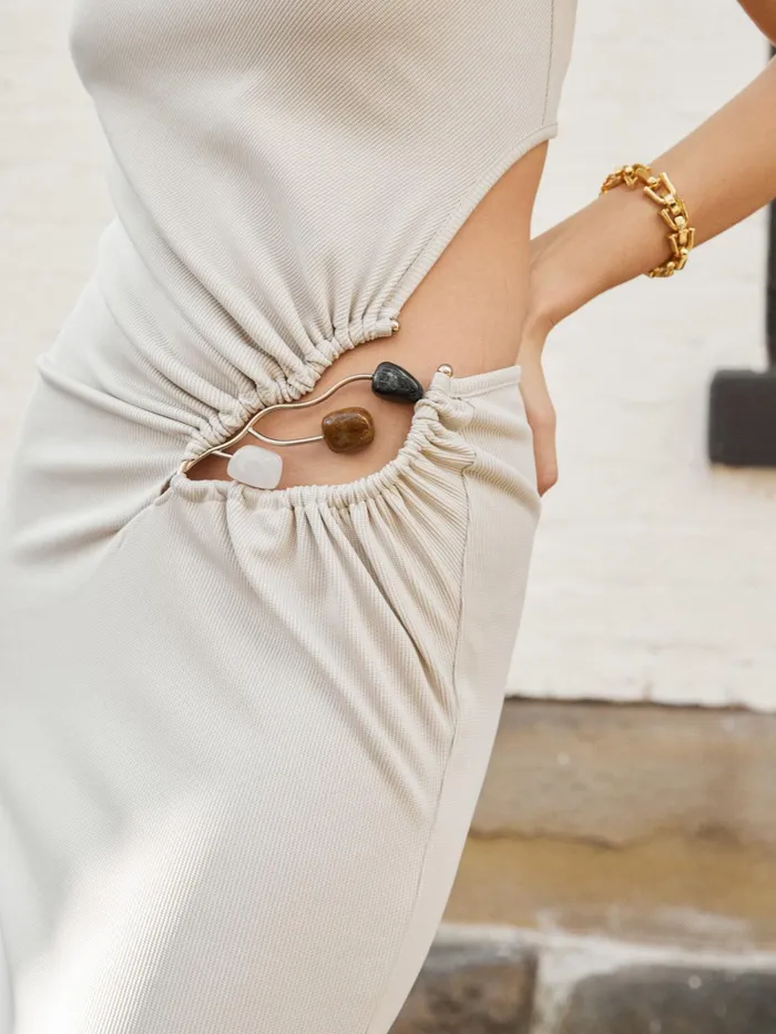 Women Christopher Esber 8211 Folia Float Buckle Tank Dress In Cream The UNDONE Dresses