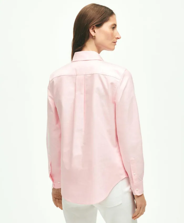 Women ClassicFit Cotton Oxford Shirt Pink Brooks Brothers Blouses and Shirts