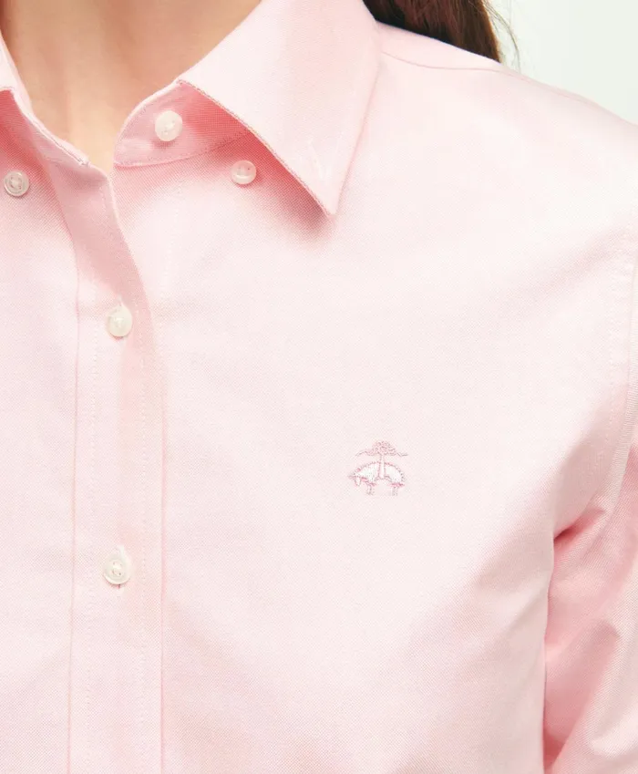 Women ClassicFit Cotton Oxford Shirt Pink Brooks Brothers Blouses and Shirts