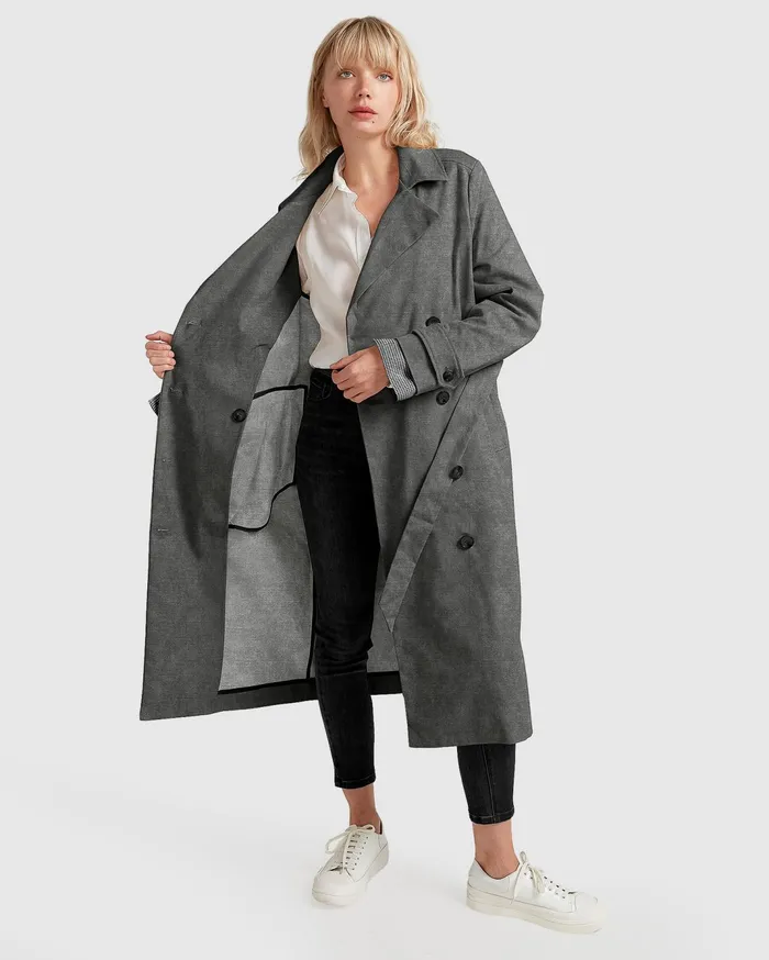 Women Coats and Jackets Belle and Bloom Empirical City Trench Coat 8211 Washed Black