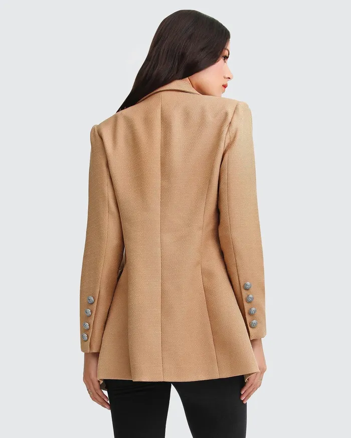 Women Coats and Jackets Belle and Bloom Princess Polina Textured Weave Blazer 8211 Camel