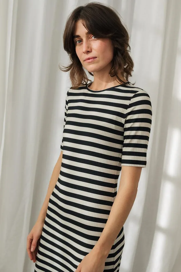 Women Cobh 8211 Black Stripes TWOTHIRDS Dresses