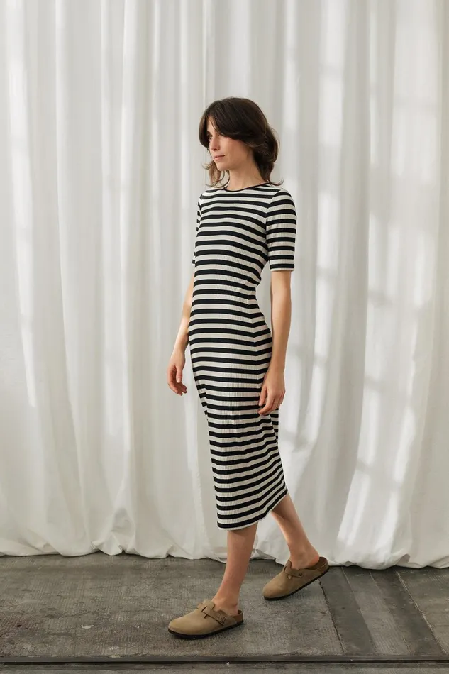 Women Cobh 8211 Black Stripes TWOTHIRDS Dresses