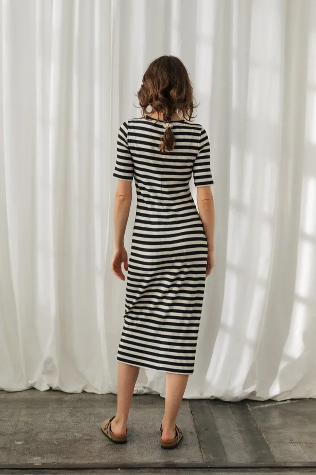 Women Cobh 8211 Black Stripes TWOTHIRDS Dresses