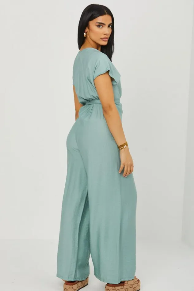 Women Combinaison Pantalon Vert D039eau Dcollet Crois A Nou Green Brentiny Paris Playsuits Women Combinaison Pantalon Vert D039eau Dcollet Crois A Nou Green Brentiny Paris Playsuits