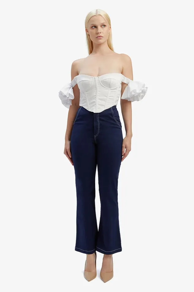 Women Corsets Bardot Sigma Corset Top In Orchid White Orchid White Women Corsets Bardot Sigma Corset Top In Orchid White Orchid White