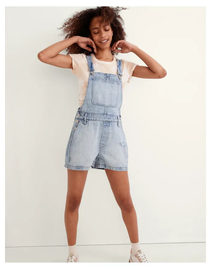 Women Corsica Short Overalls In Wardell Wash Wardell Wash Madewell Shorts
