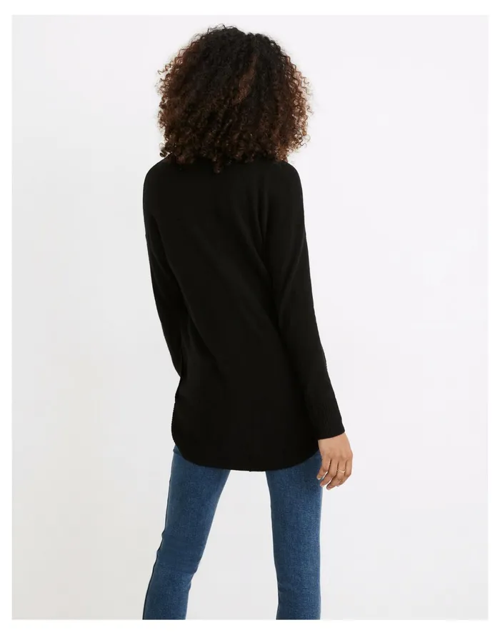 Women Crestland Side Button Turtleneck Tunic Sweater True Black Madewell Sweaters Women Crestland Side Button Turtleneck Tunic Sweater True Black Madewell Sweaters