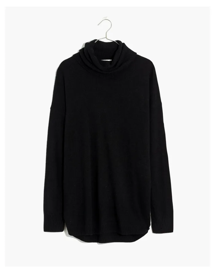 Women Crestland Side Button Turtleneck Tunic Sweater True Black Madewell Sweaters Women Crestland Side Button Turtleneck Tunic Sweater True Black Madewell Sweaters