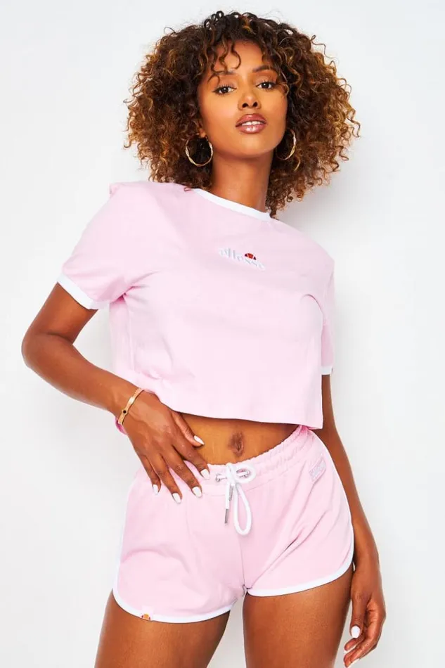 Women Crop Top Derla Rose Ellesse 8211 Sgj11884 Pink Brentiny Paris TShirts