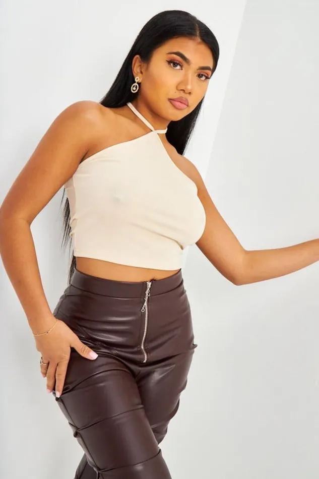 Women Crop Top Ivoire Dos Nu Nouer Autour Du Cou Brentiny Paris Top And Tank Tops