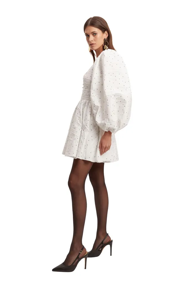 Women Day To Night Dresses Bardot Eva Mini Dress In Ivory Spot Ivory Spot Women Day To Night Dresses Bardot Eva Mini Dress In Ivory Spot Ivory Spot