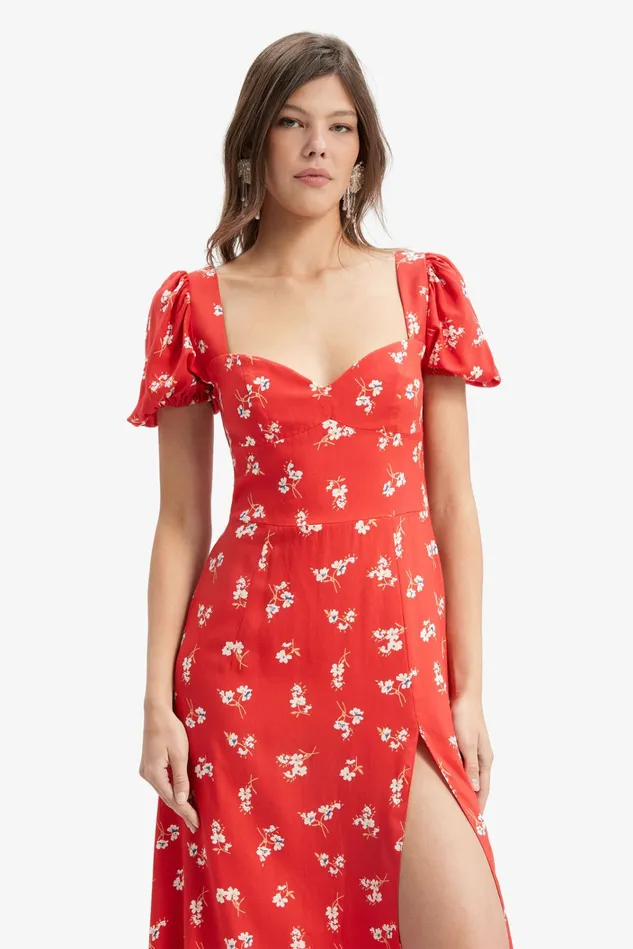 Women Day To Night Dresses Bardot Gillian Midi Dress In Red Dit Fl Red Dit Fl Women Day To Night Dresses Bardot Gillian Midi Dress In Red Dit Fl Red Dit Fl