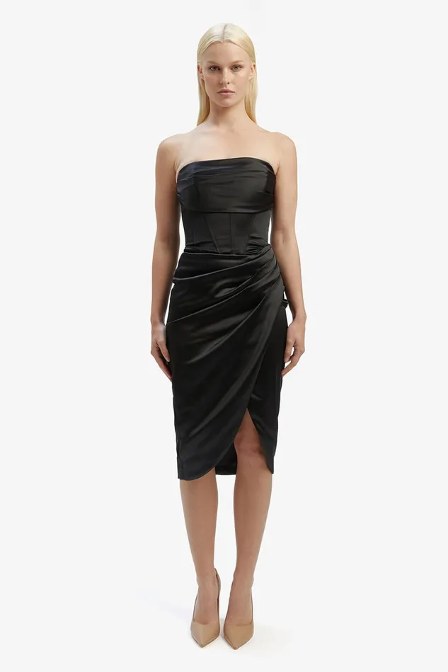 Women Day To Night Dresses Bardot Jamila Corset Dress In Black Black