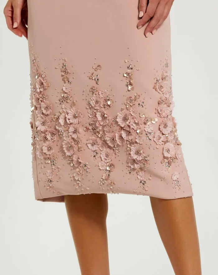 Women Daytime Dresses Mac Duggal Crepe Sleeveless Midi Dress With Flower Beading Vintage Lilac Women Daytime Dresses Mac Duggal Crepe Sleeveless Midi Dress With Flower Beading Vintage Lilac