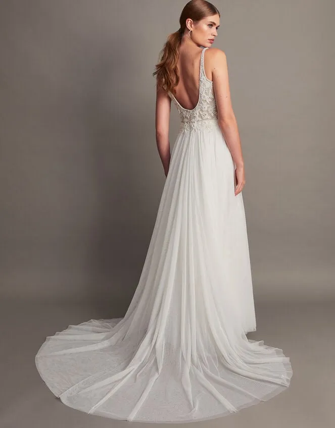 Women Delilah Embellished Bridal Dress Silver Monsoon Dresses