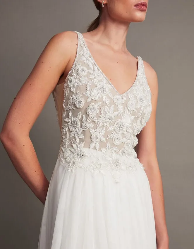 Women Delilah Embellished Bridal Dress Silver Monsoon Dresses