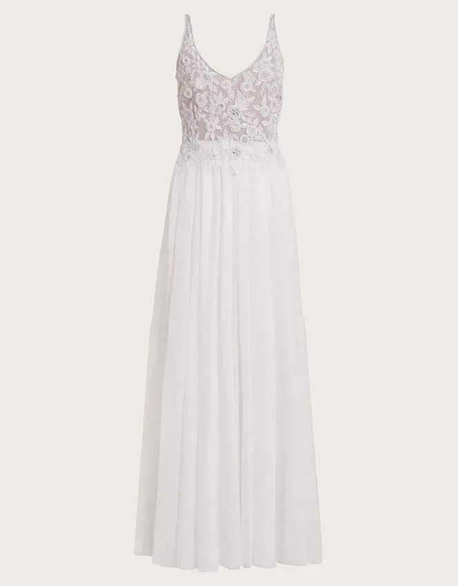Women Delilah Embellished Bridal Dress Silver Monsoon Dresses