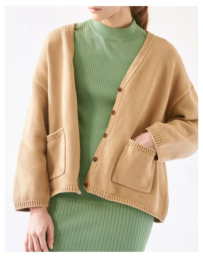 Women DEMY BY DEMYLEE Ralphy Cardigan Sweater Light Brown Madewell Sweaters