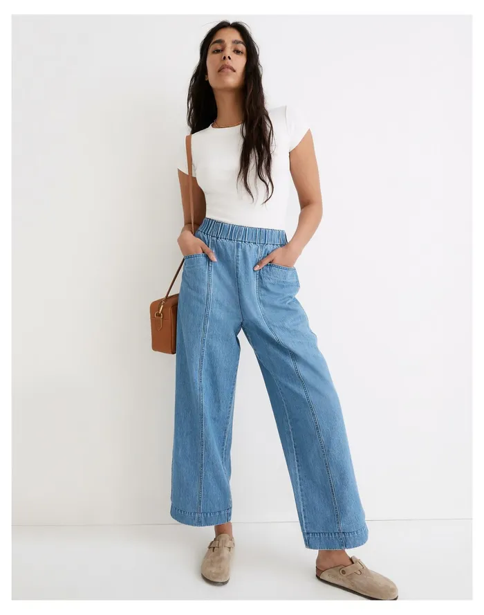 Women Denim Pull On High Rise Wide Leg Crop Pants In Ashgrove Wash Ashgrove Wash Madewell Pants Women Denim Pull On High Rise Wide Leg Crop Pants In Ashgrove Wash Ashgrove Wash Madewell Pants