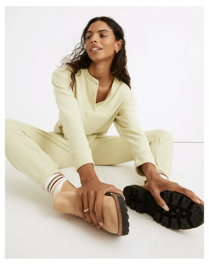 Women Donni Henley Sweater Lime Madewell Sweatshirts and Sweatpants