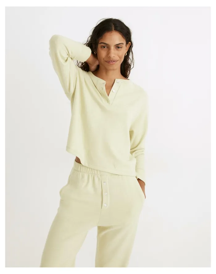 Women Donni Henley Sweater Lime Madewell Sweatshirts and Sweatpants Women Donni Henley Sweater Lime Madewell Sweatshirts and Sweatpants