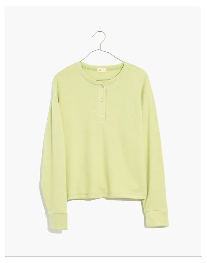 Women Donni Henley Sweater Lime Madewell Sweatshirts and Sweatpants Women Donni Henley Sweater Lime Madewell Sweatshirts and Sweatpants