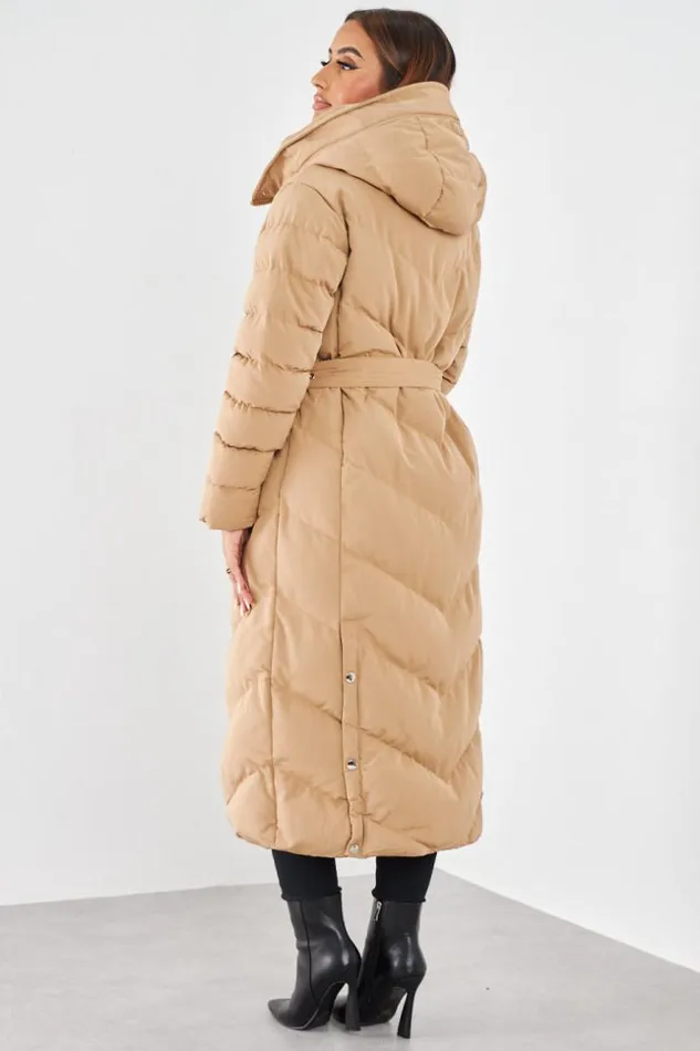 Women Doudoune Camel Longue Matelasse Et Ceinture Camel Brentiny Paris Parkas And Down Jackets Women Doudoune Camel Longue Matelasse Et Ceinture Camel Brentiny Paris Parkas And Down Jackets