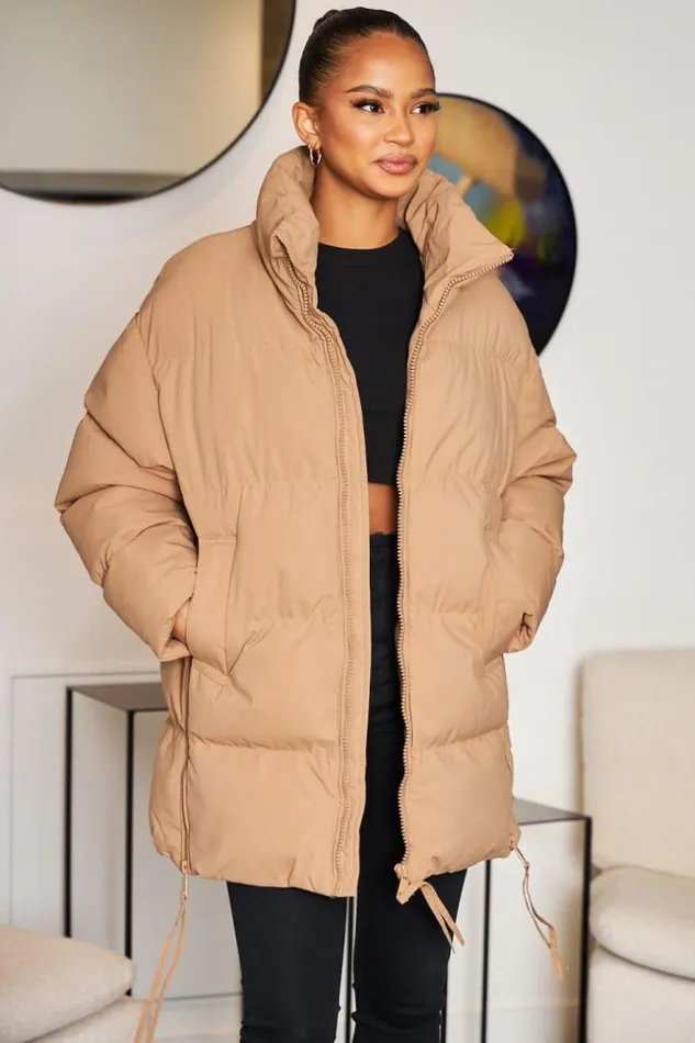 Women Doudoune Camel Matelasse MiLongue Camel Brentiny Paris Parkas And Down Jackets