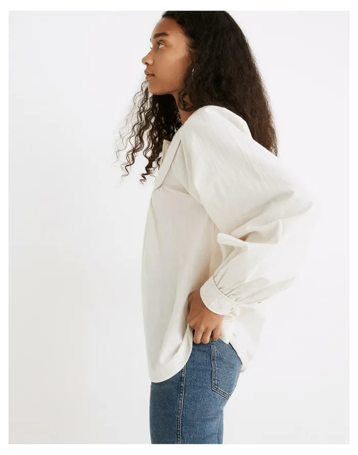 Women Drapey Quilted Bib Top Antique Cream Madewell Tops and Shirts Women Drapey Quilted Bib Top Antique Cream Madewell Tops and Shirts
