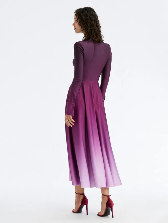 Women Dresses Oscar De La Renta Button Front Ombr Jersey Dress Amethyst Women Dresses Oscar De La Renta Button Front Ombr Jersey Dress Amethyst