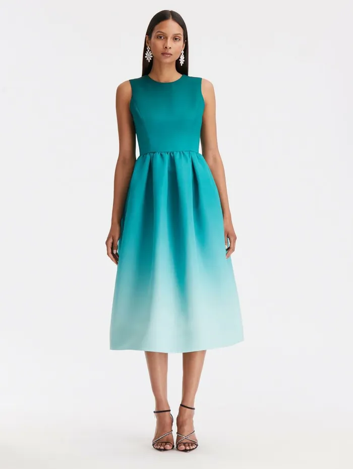 Women Dresses Oscar De La Renta Ombr Faille Cocktail Dress Jade