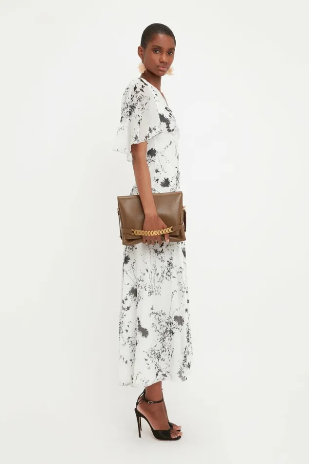 Women Dresses Victoria Beckham Floaty Godet Dress In Monochrome