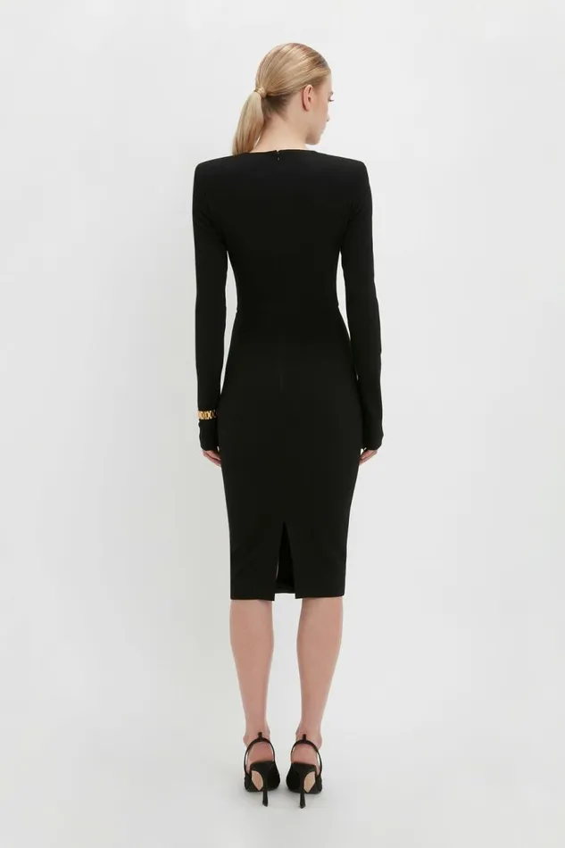 Women Dresses Victoria Beckham Long Sleeve TShirt Fitted Dress In Black