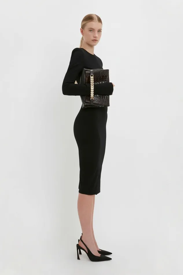 Women Dresses Victoria Beckham Long Sleeve TShirt Fitted Dress In Black