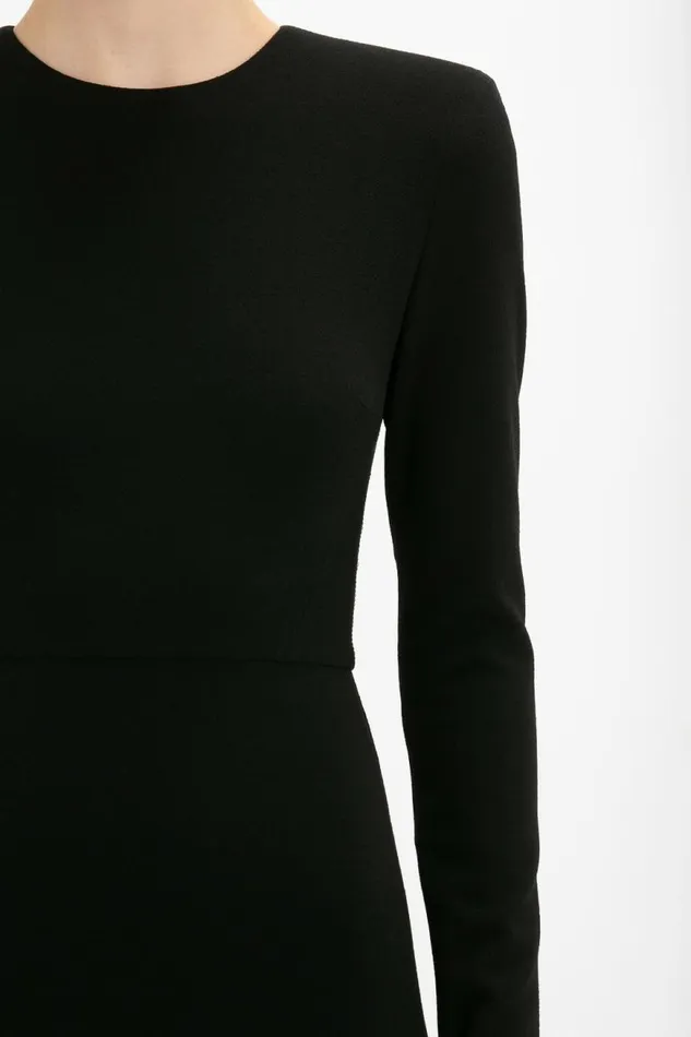 Women Dresses Victoria Beckham Long Sleeve TShirt Fitted Dress In Black