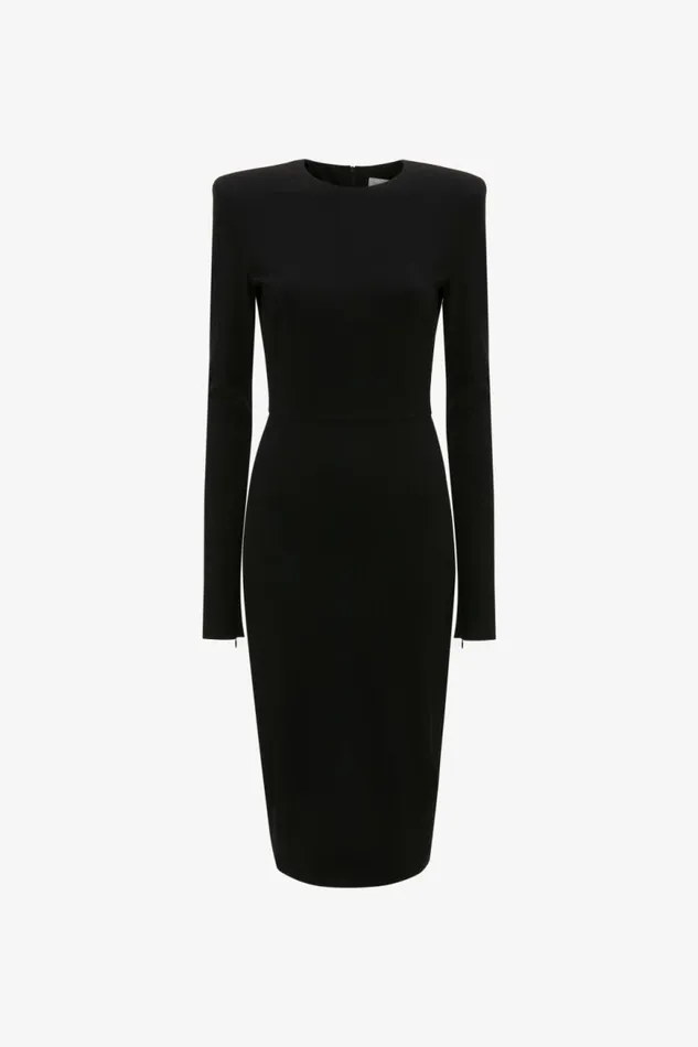 Women Dresses Victoria Beckham Long Sleeve TShirt Fitted Dress In Black