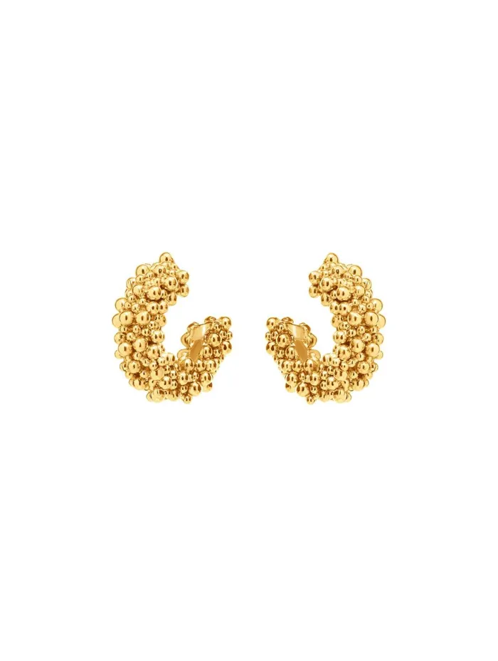 Women Earrings Oscar De La Renta Bubble Hoop Earrings Gold