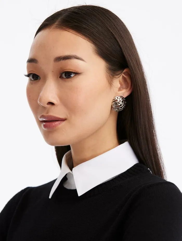 Women Earrings Oscar De La Renta Oscar De La Renta Disk Earrings Silver Women Earrings Oscar De La Renta Oscar De La Renta Disk Earrings Silver