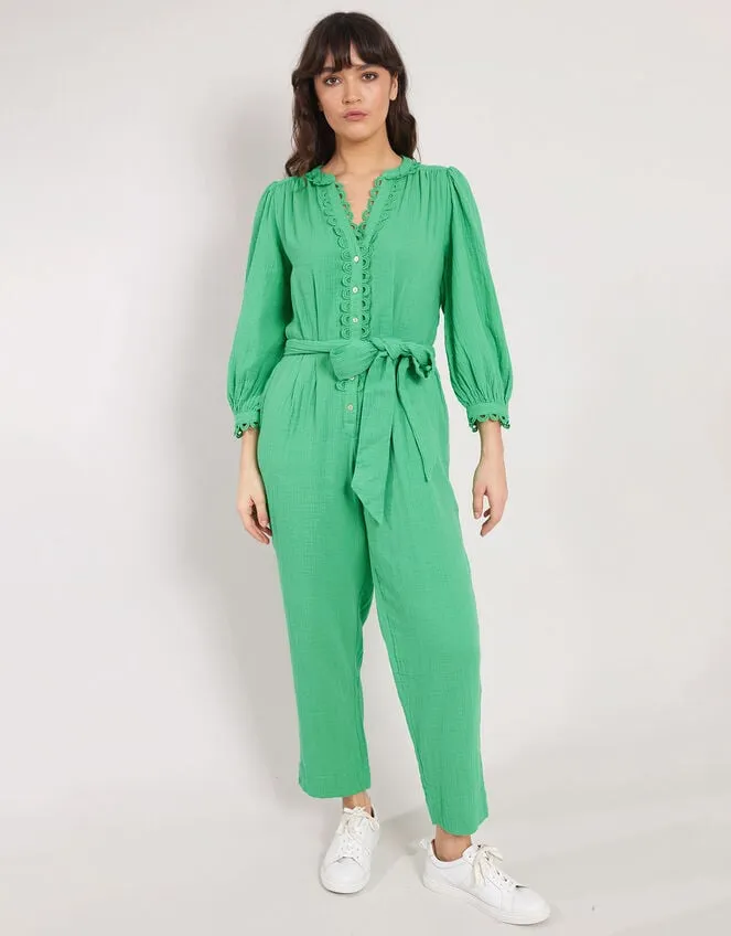 Women East Lace Trim Jumpsuit Green Monsoon Jumpsuits