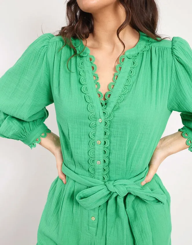 Women East Lace Trim Jumpsuit Green Monsoon Jumpsuits