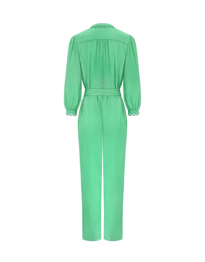 Women East Lace Trim Jumpsuit Green Monsoon Jumpsuits