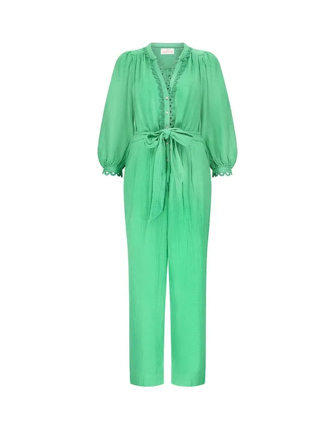 Women East Lace Trim Jumpsuit Green Monsoon Jumpsuits
