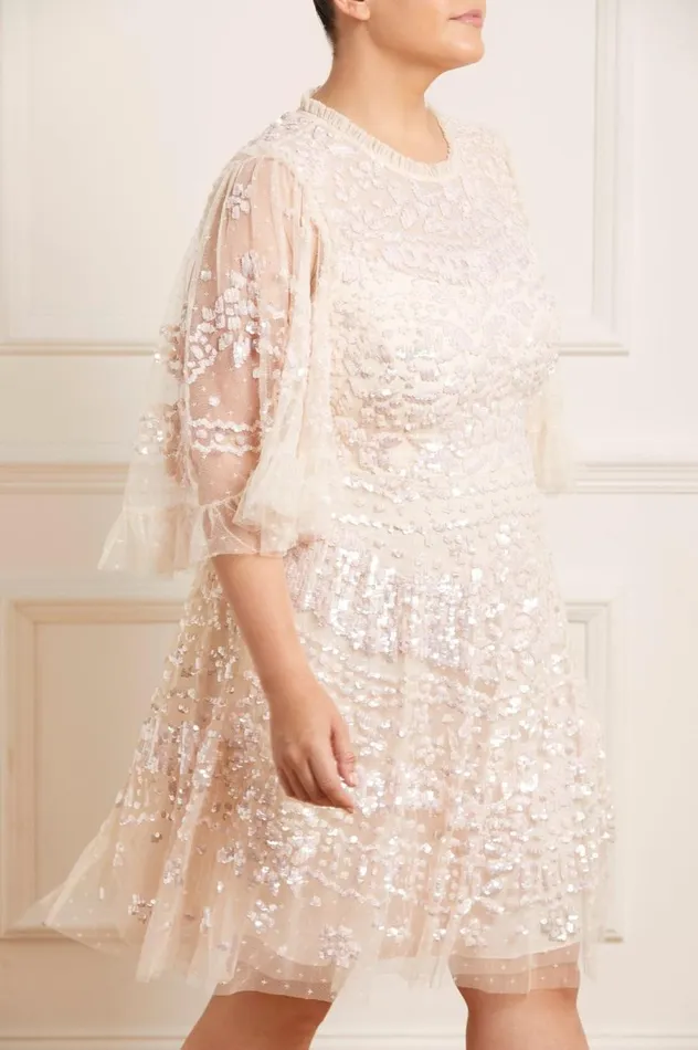 Women Embellished Dresses Needle and Thread Anais Sequin Dress Champagne