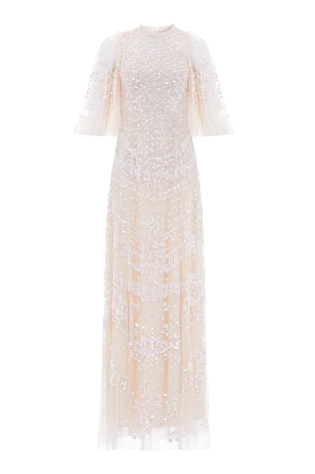 Women Embellished Dresses Needle and Thread Anais Sequin Gown Champagne