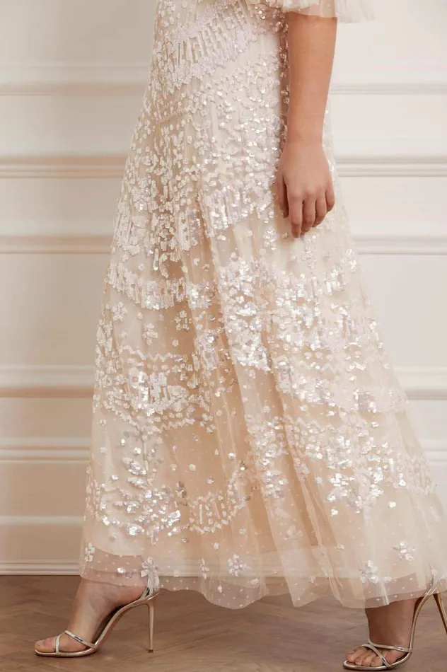Women Embellished Dresses Needle and Thread Anais Sequin Gown Champagne