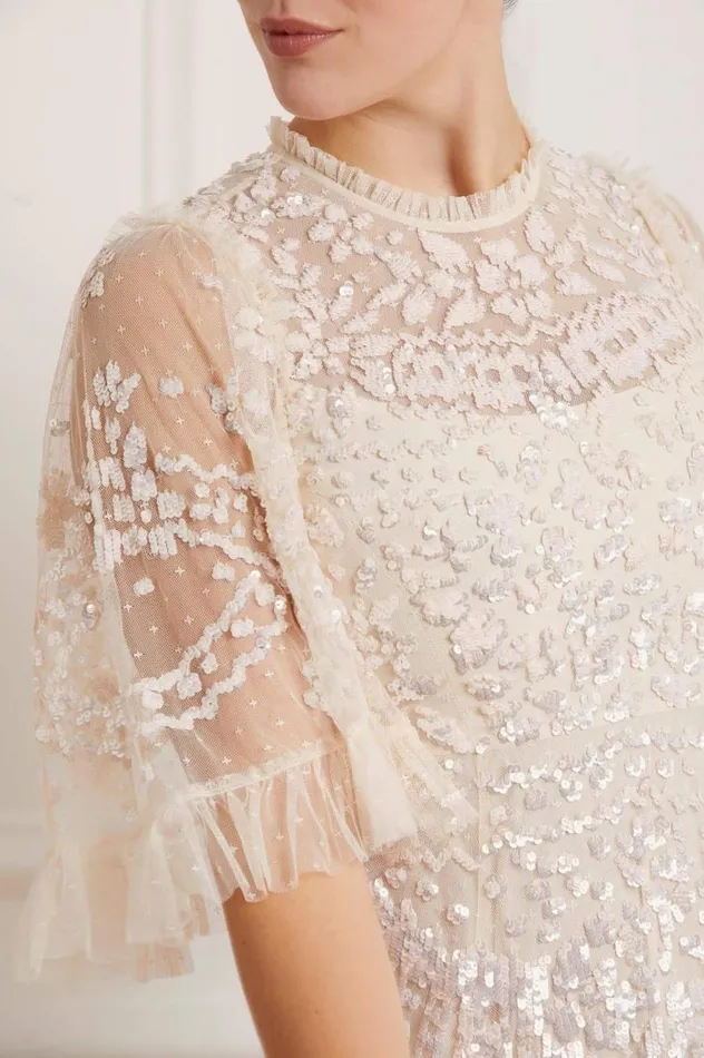 Women Embellished Dresses Needle and Thread Anais Sequin Gown Champagne