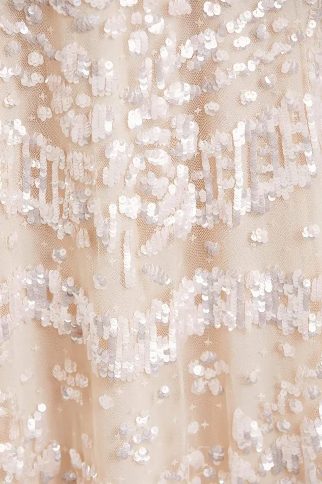Women Embellished Dresses Needle and Thread Anais Sequin Gown Champagne