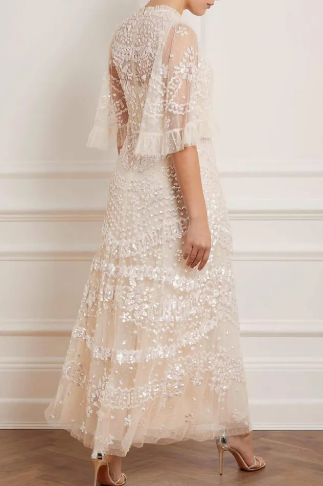 Women Embellished Dresses Needle and Thread Anais Sequin Gown Champagne
